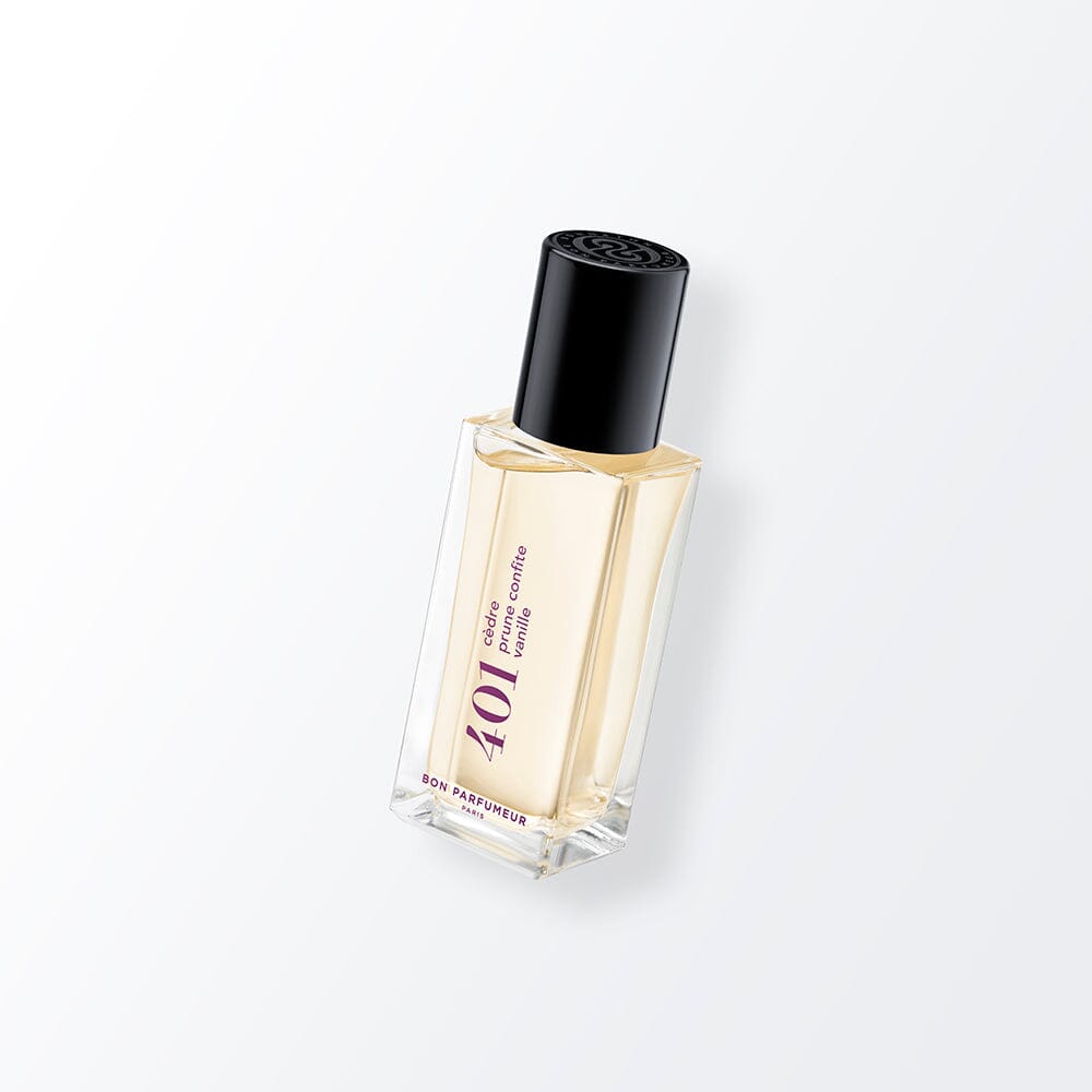 Eau de parfum 401 en format de voyage au cèdre, à la prune confite et à la vanille Eau de parfum Bon Parfumeur France 15ml (0,5 fl.oz.) 